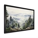 Pine Tree Misty Mountain I - Floral Canvas Wall Art