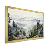 Pine Tree Misty Mountain I - Floral Canvas Wall Art