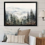 Pine Tree Misty Mountain II - Floral Canvas Wall Art