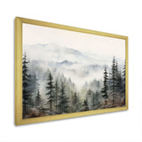 Pine Tree Misty Mountain II - Floral Canvas Wall Art