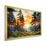 Pine Tree Sunset Glow I - Floral Canvas Wall Art