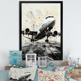 Abstracted Plane Flight Path - Plane Canvas Wall Art