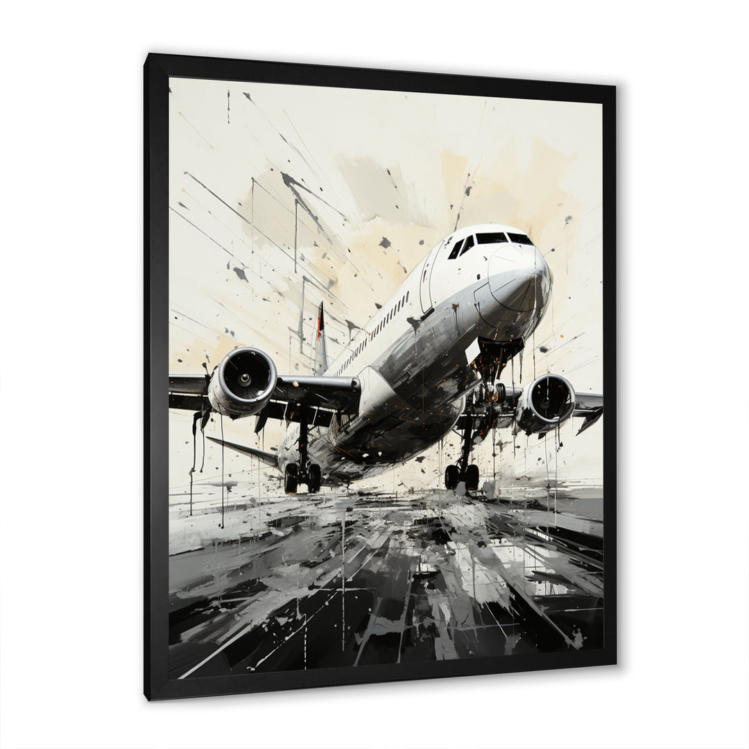 Abstracted Plane Flight Path - Plane Canvas Wall Art