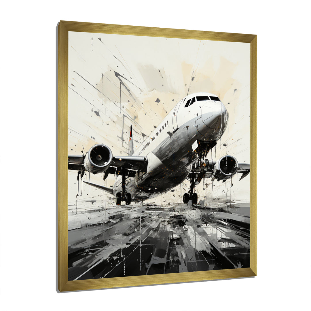 Abstracted Plane Flight Path - Plane Canvas Wall Art