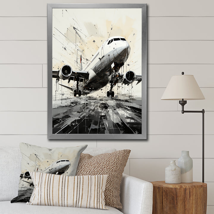 Abstracted Plane Flight Path - Plane Canvas Wall Art