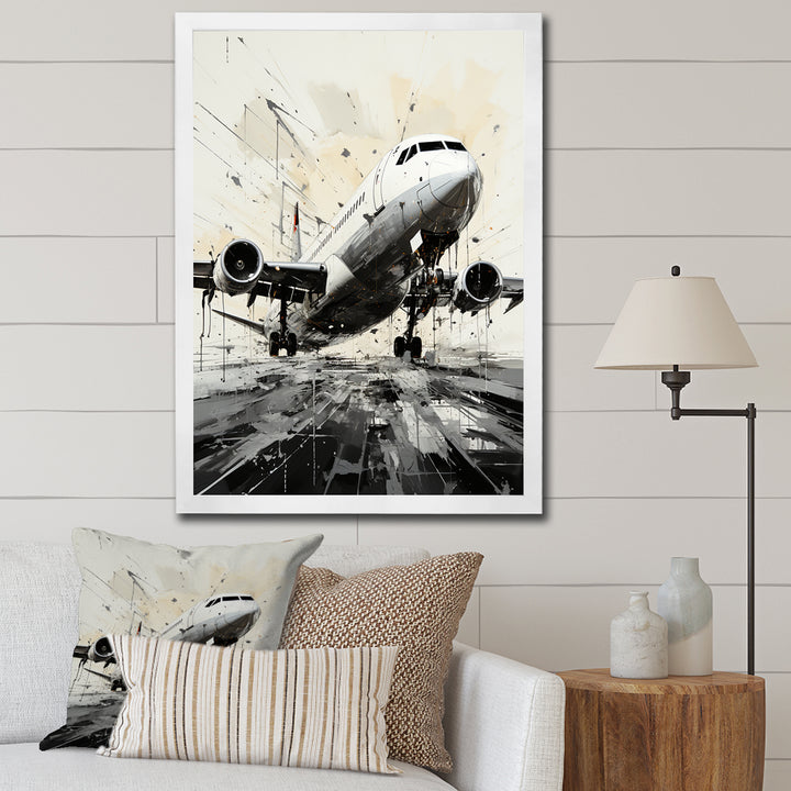 Abstracted Plane Flight Path - Plane Canvas Wall Art