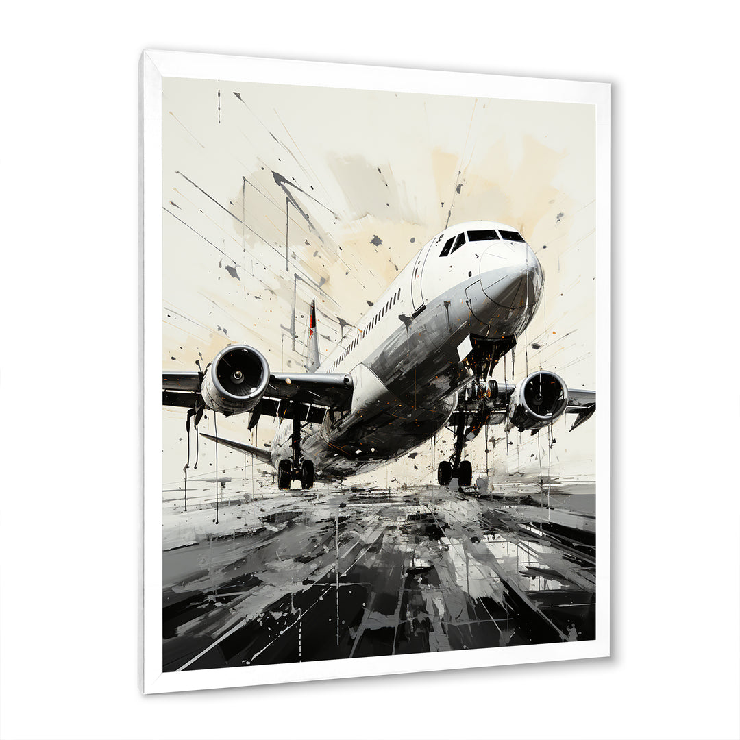 Abstracted Plane Flight Path - Plane Canvas Wall Art