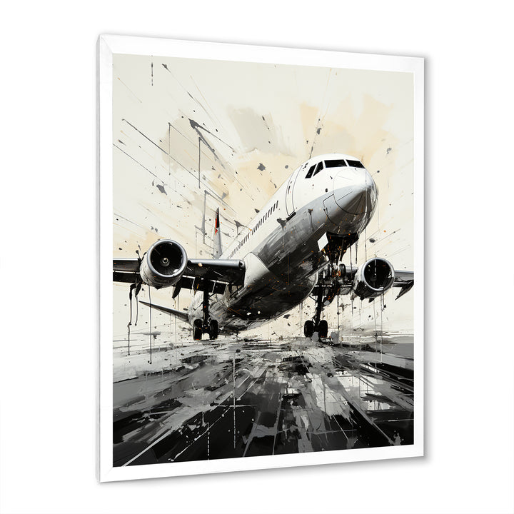 Abstracted Plane Flight Path - Plane Canvas Wall Art