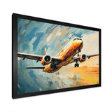 Teal Plane Under Abstracted Cloud - Plane Canvas Wall Art