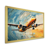 Teal Plane Under Abstracted Cloud - Plane Canvas Wall Art