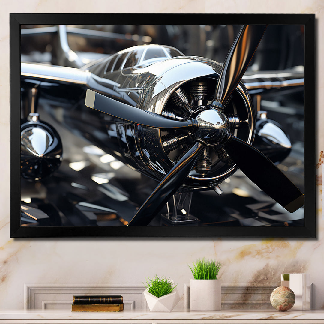 Plane With Abstracted Propellers - Plane Canvas Wall Art