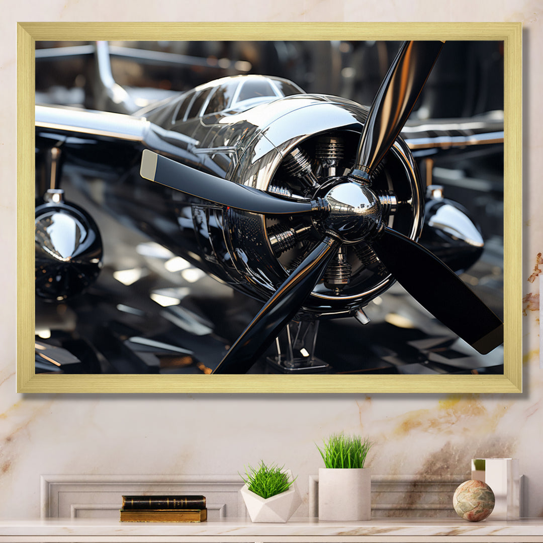 Plane With Abstracted Propellers - Plane Canvas Wall Art
