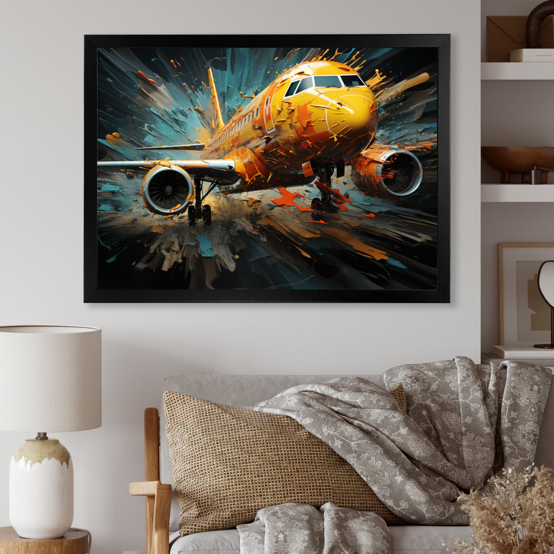 Plane Abstracted Velocity - Plane Canvas Wall Art