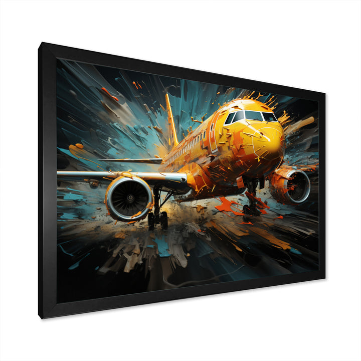Plane Abstracted Velocity - Plane Canvas Wall Art