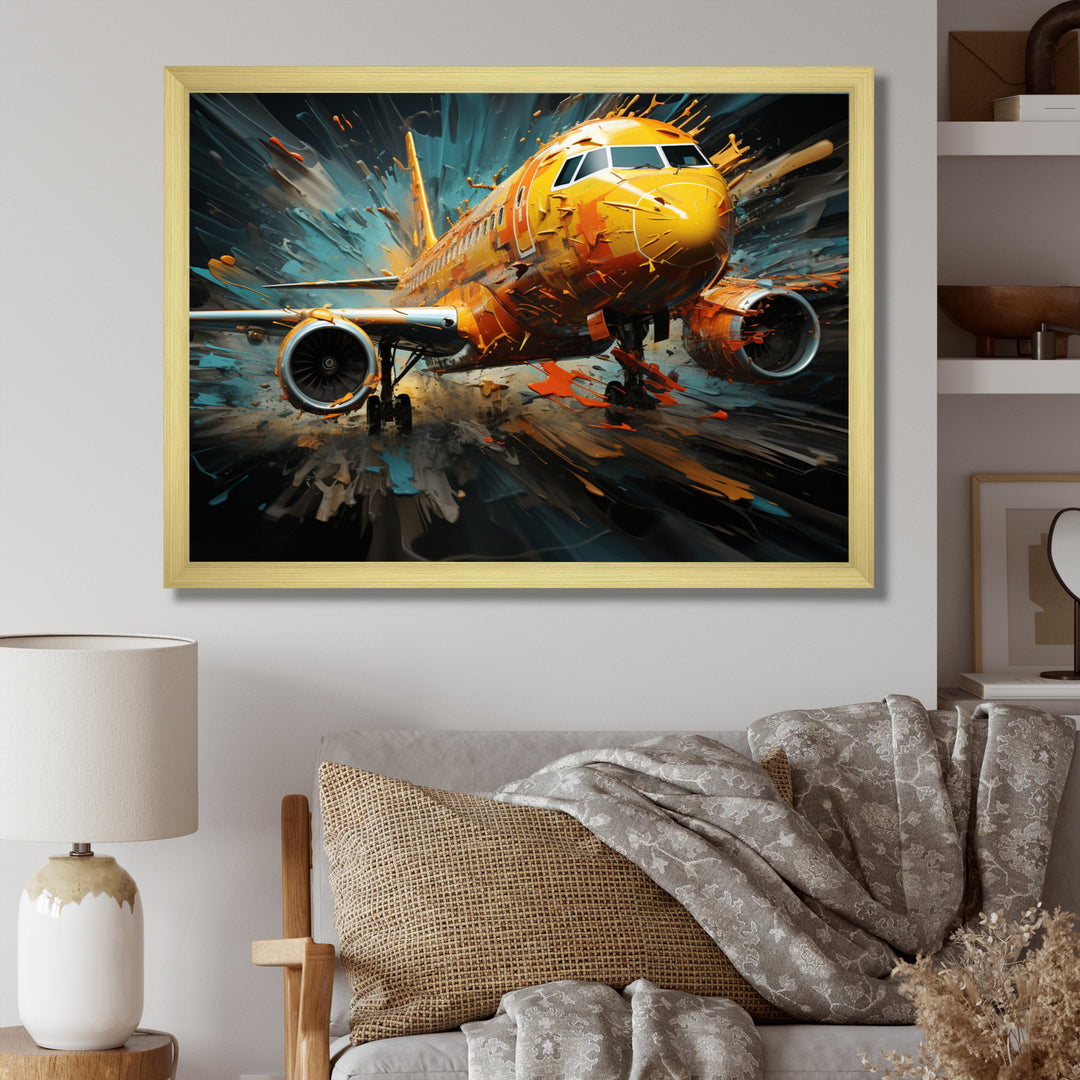 Plane Abstracted Velocity - Plane Canvas Wall Art