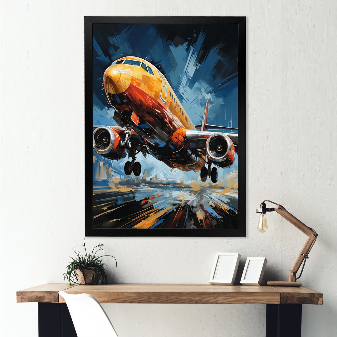 Plane In Dynamic Journey - Plane Canvas Wall Art