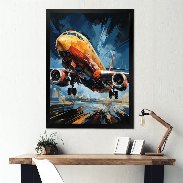 Plane In Dynamic Journey - Plane Canvas Wall Art
