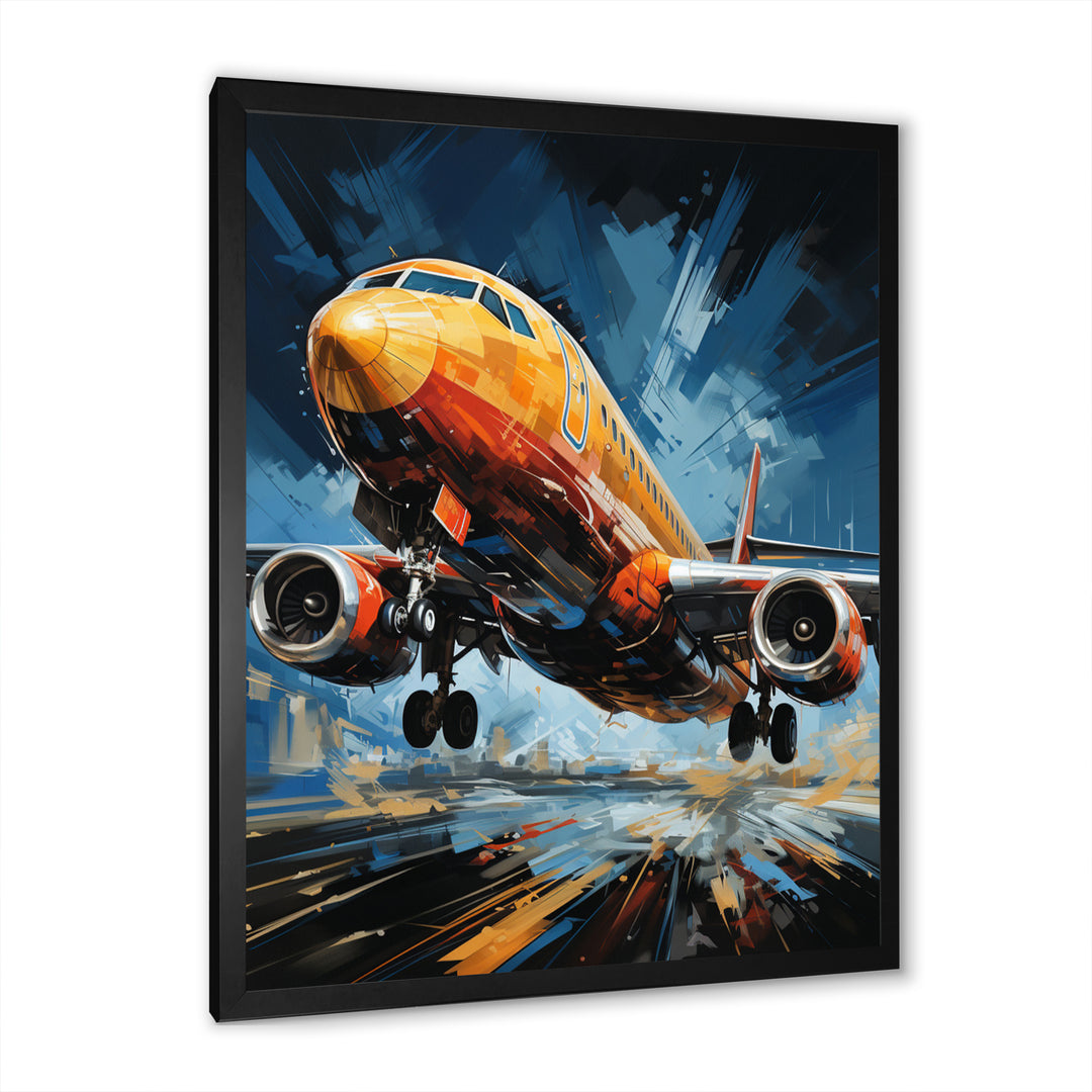 Plane In Dynamic Journey - Plane Canvas Wall Art