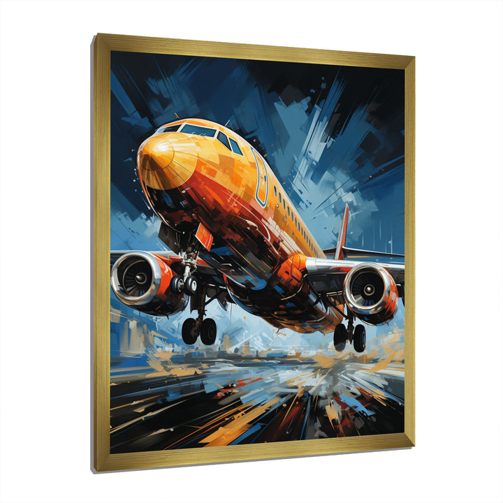 Plane In Dynamic Journey - Plane Canvas Wall Art