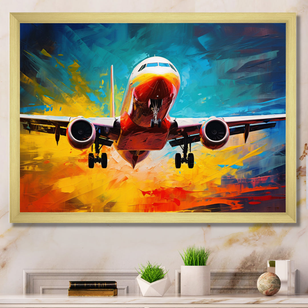 Plane Energetic Departure - Plane Canvas Wall Art