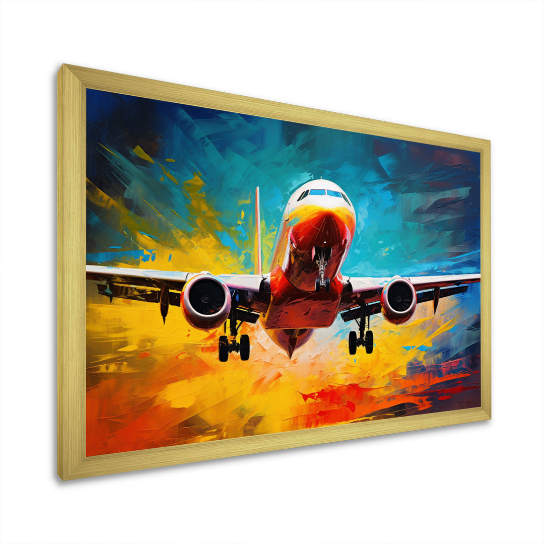 Plane Energetic Departure - Plane Canvas Wall Art