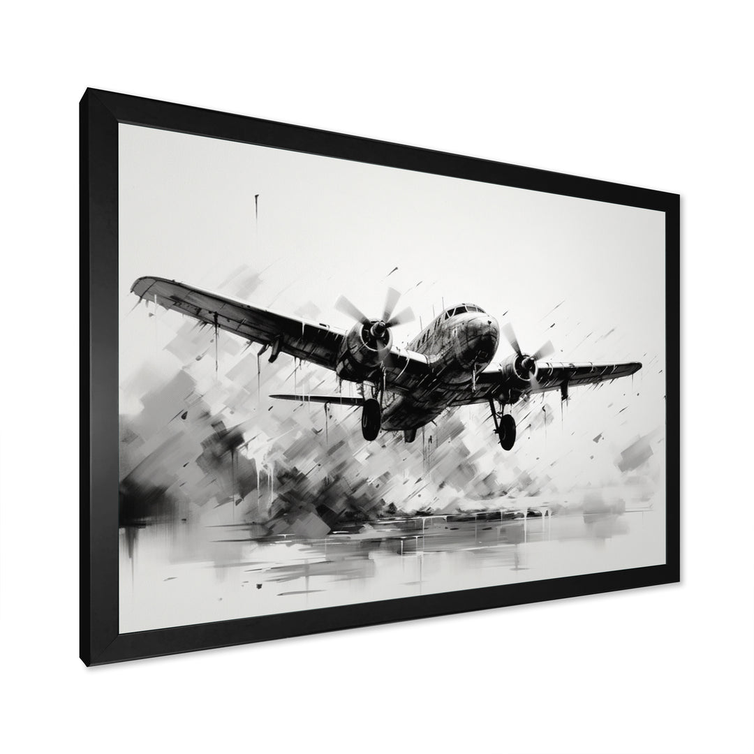 Expressive Plane Airborne - Plane Canvas Wall Art