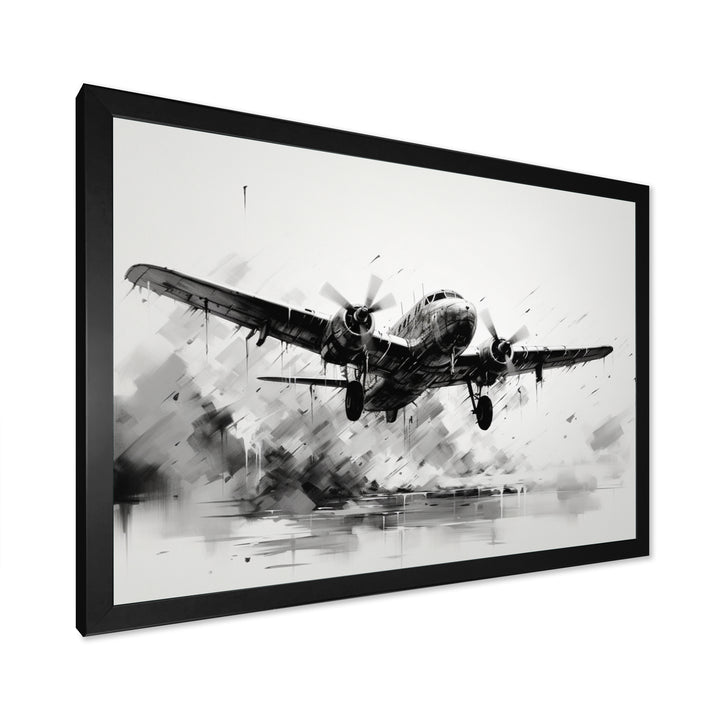 Expressive Plane Airborne - Plane Canvas Wall Art