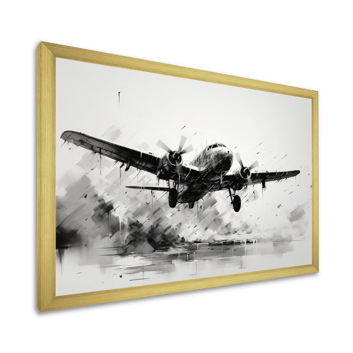 Expressive Plane Airborne - Plane Canvas Wall Art