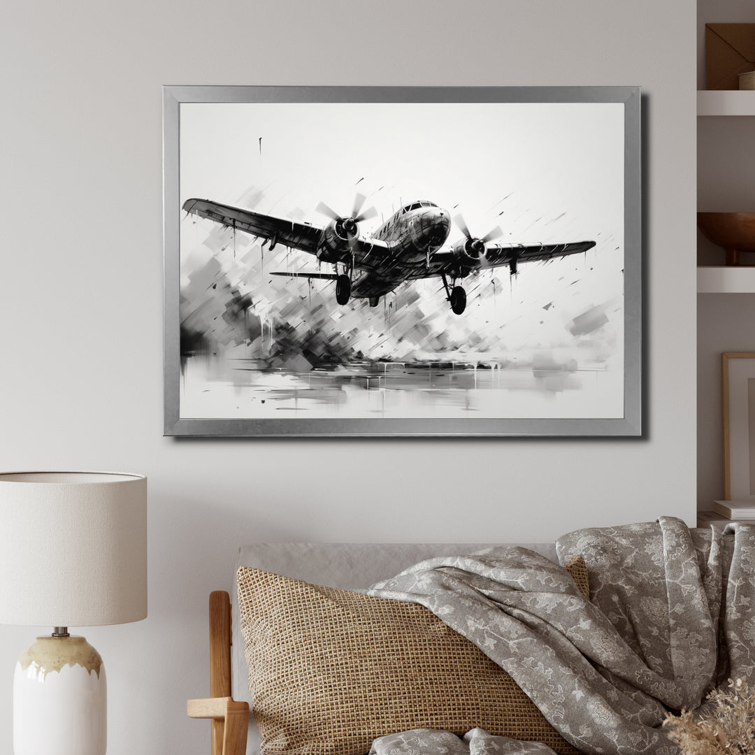 Expressive Plane Airborne - Plane Canvas Wall Art