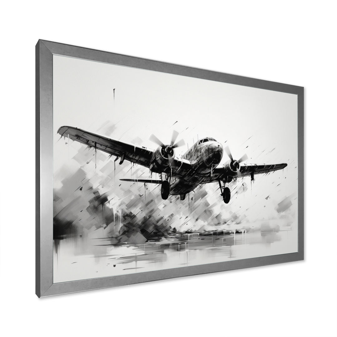 Expressive Plane Airborne - Plane Canvas Wall Art