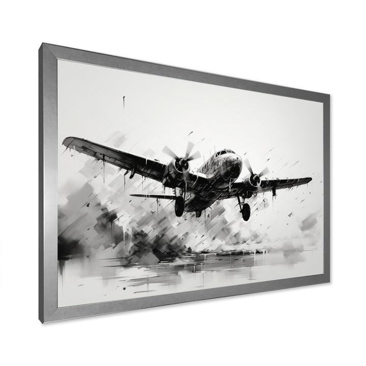 Expressive Plane Airborne - Plane Canvas Wall Art