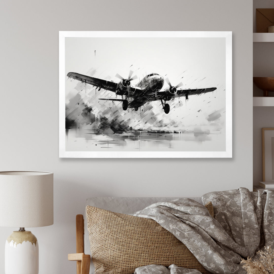 Expressive Plane Airborne - Plane Canvas Wall Art