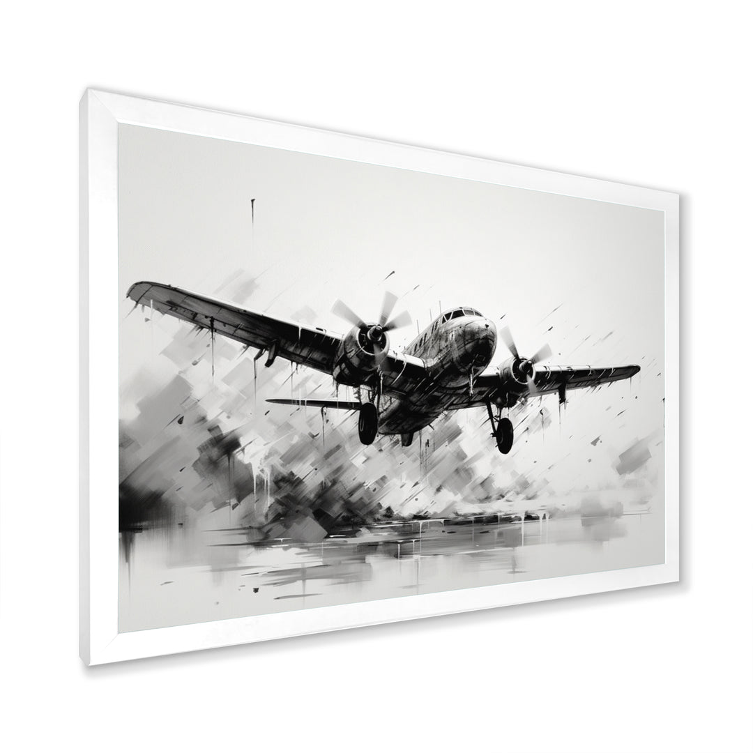 Expressive Plane Airborne - Plane Canvas Wall Art