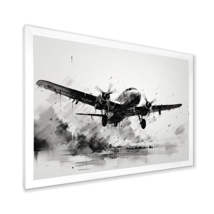 Expressive Plane Airborne - Plane Canvas Wall Art