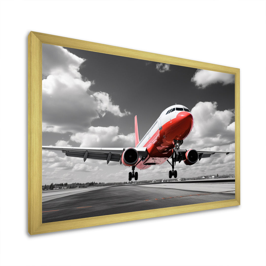 Grey Flight Of Dreams - Plane Canvas Wall Art