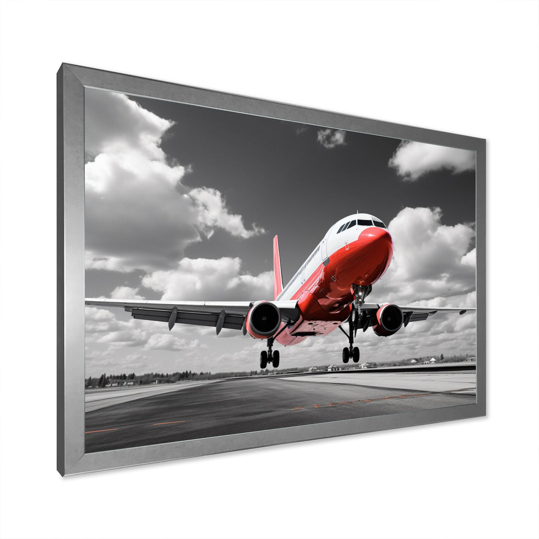 Grey Flight Of Dreams - Plane Canvas Wall Art