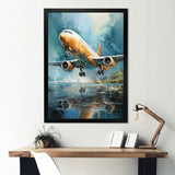 Plane Flight Reflection On Lake - Plane Canvas Wall Art