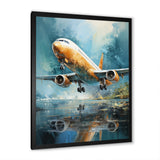 Plane Flight Reflection On Lake - Plane Canvas Wall Art