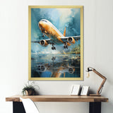 Plane Flight Reflection On Lake - Plane Canvas Wall Art
