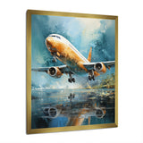 Plane Flight Reflection On Lake - Plane Canvas Wall Art