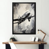 Monochromatic Plane Soaring I - Plane Canvas Wall Art
