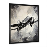 Monochromatic Plane Soaring I - Plane Canvas Wall Art