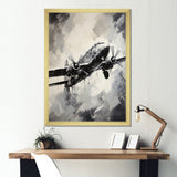 Monochromatic Plane Soaring I - Plane Canvas Wall Art