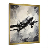 Monochromatic Plane Soaring I - Plane Canvas Wall Art