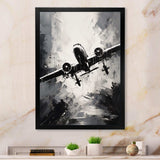 Monochromatic Plane Soaring II - Transportation Canvas Wall Art