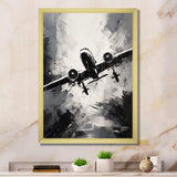 Monochromatic Plane Soaring II - Transportation Canvas Wall Art