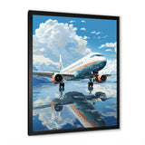 Airplane Reflection On Mountain Lake - Plane Canvas Wall Art