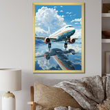 Airplane Reflection On Mountain Lake - Plane Canvas Wall Art