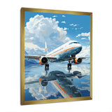 Airplane Reflection On Mountain Lake - Plane Canvas Wall Art