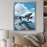 Airplane Reflection On Mountain Lake - Plane Canvas Wall Art